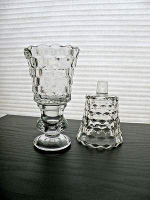 2 Home Interiors Homco Lady Love Clear Glass Votive Candle Holders Sconce Cups