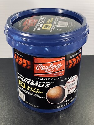 Rawlings R8U Baseballs -  Bucket of 12 Ages 8 & Under New In Bucket