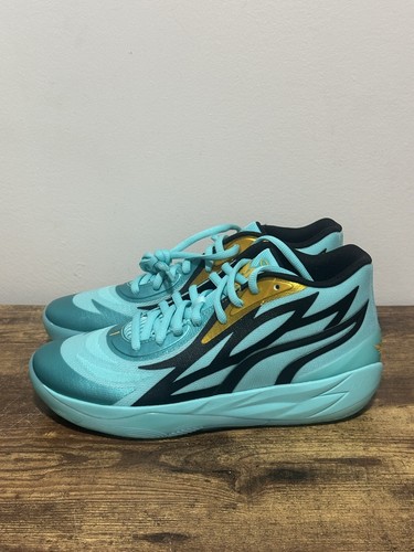 Puma LaMelo Ball MB.02 Men Size 10.5 Aqua/Black Basketball