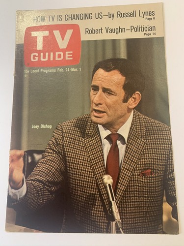 Joey Bishop - TV Guide Magazine 1968 COVER & Back Cover Only