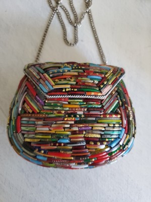 Tara Mesa Multi-colored Glass Wedding Bangle Handbag Purse