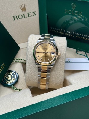 Rolex Datejust 31 NEW 2024 Champagne Index Dial 278273 Gold Oyster Bracelet