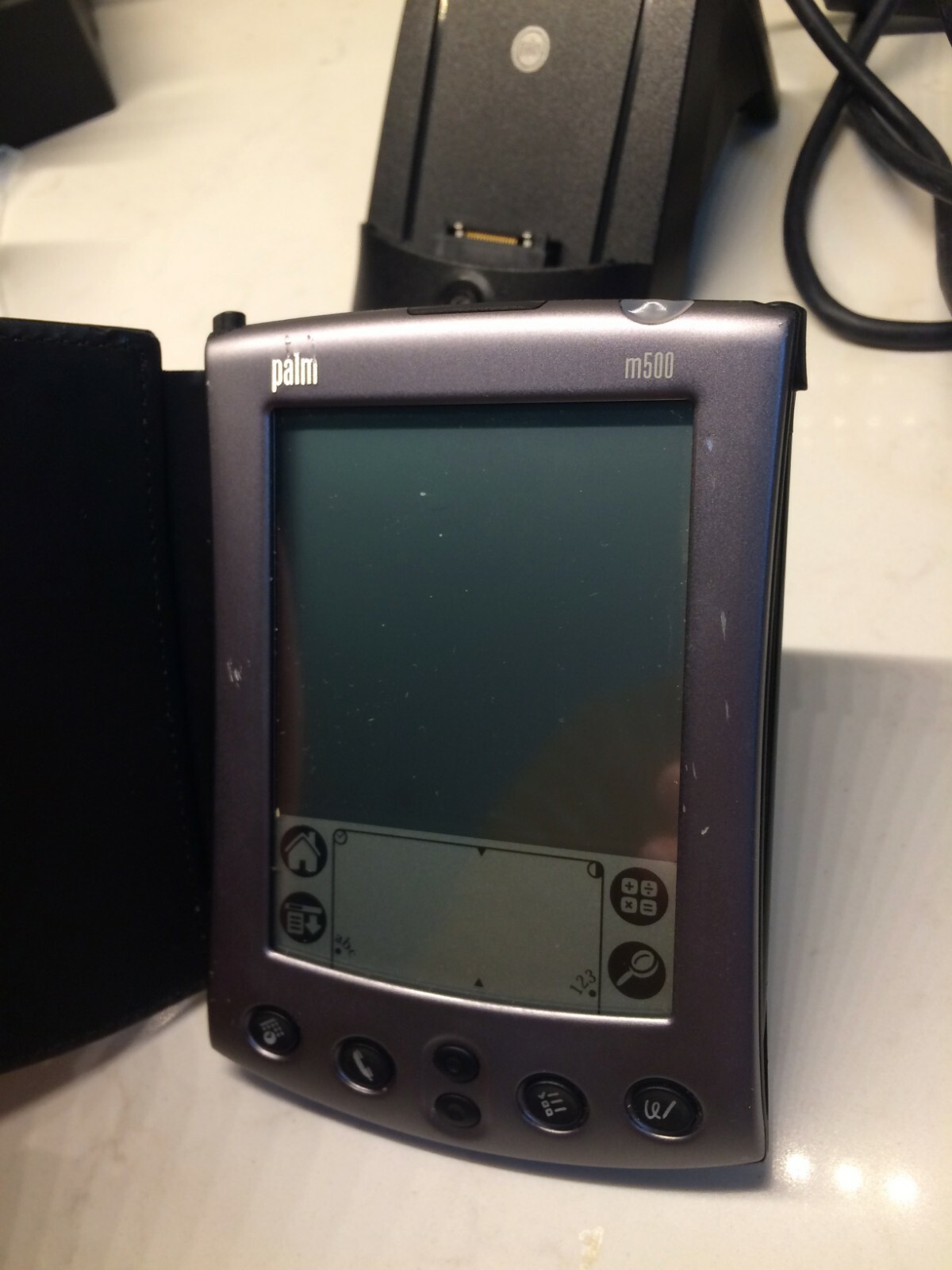 Palm m500 PDA personal organizer LCD with docking station As Is , Not tested