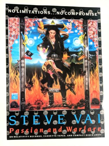 STEVE VAI / 1990 PASSION AND WARFARE LP / ALBUM MAGAZINE PRINT ADVERTISEMENT
