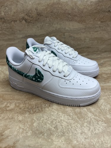 Pre-owned Nike Air Force 1 ‘07 Essential Green Paisley Women's In White