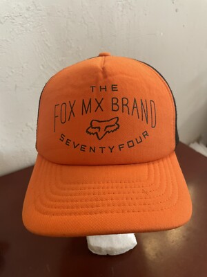 Fox Racing MX Brand Seventy Four Snapback Trucker Hat / Cap Orange 
