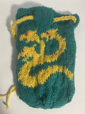 Hand knit dice bag
