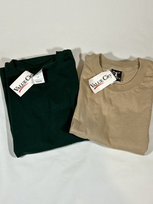 Lot Of 2 Vintage 2000s Hanes Beefy T Sz XL T Shirt Blanks Dark Green / Tan