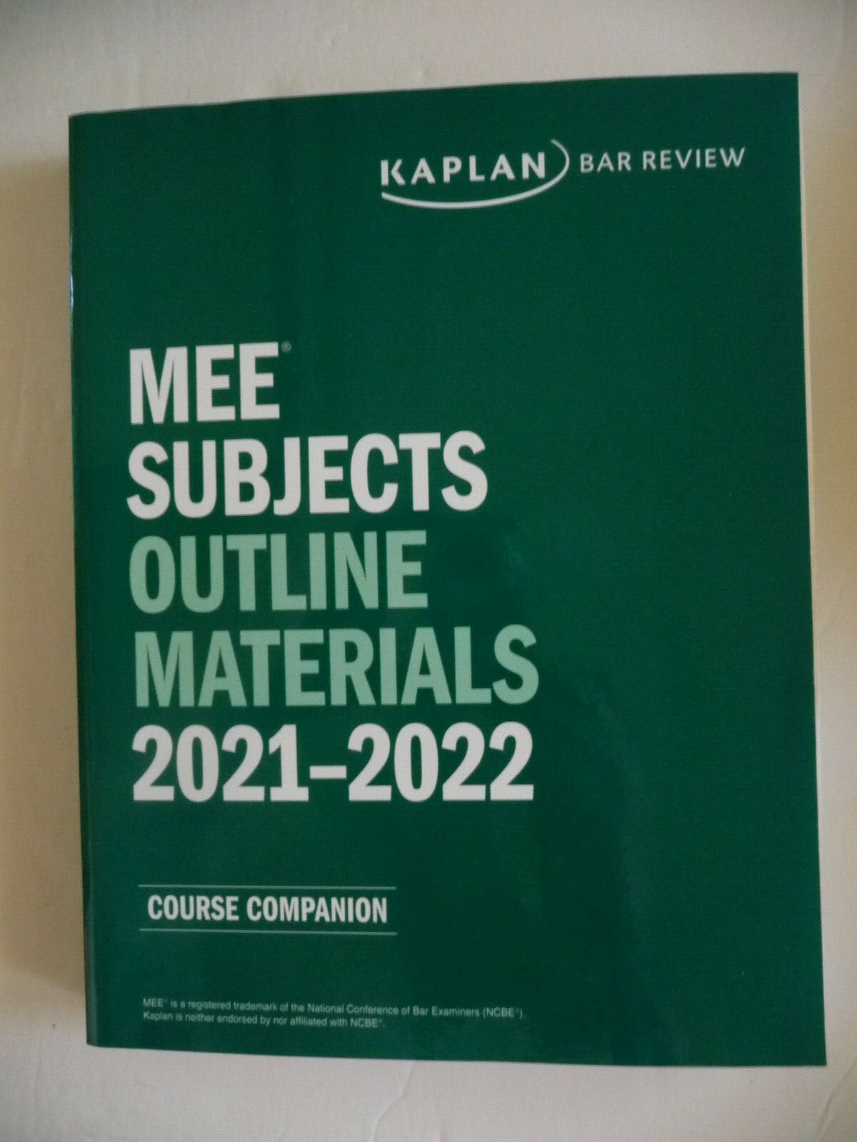 Kaplan Bar Review MEE Subjects Outline Materials 2021 - 2022 Course