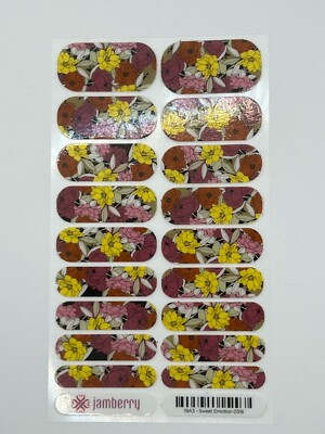 FULL SHEET New Jamberry Nail Wraps GLOSSY Floral Solid Ombre Polka Dot Novelty