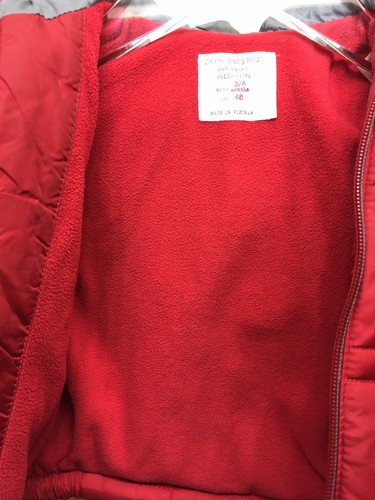 Zara Baby Boy Outerwear Red Puffer Parka Jacket 3-6 Months 68cm