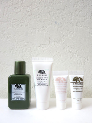 Lot of (4) Origins Minis Mega Mushroom Original Skin Plantscription & Face Wash