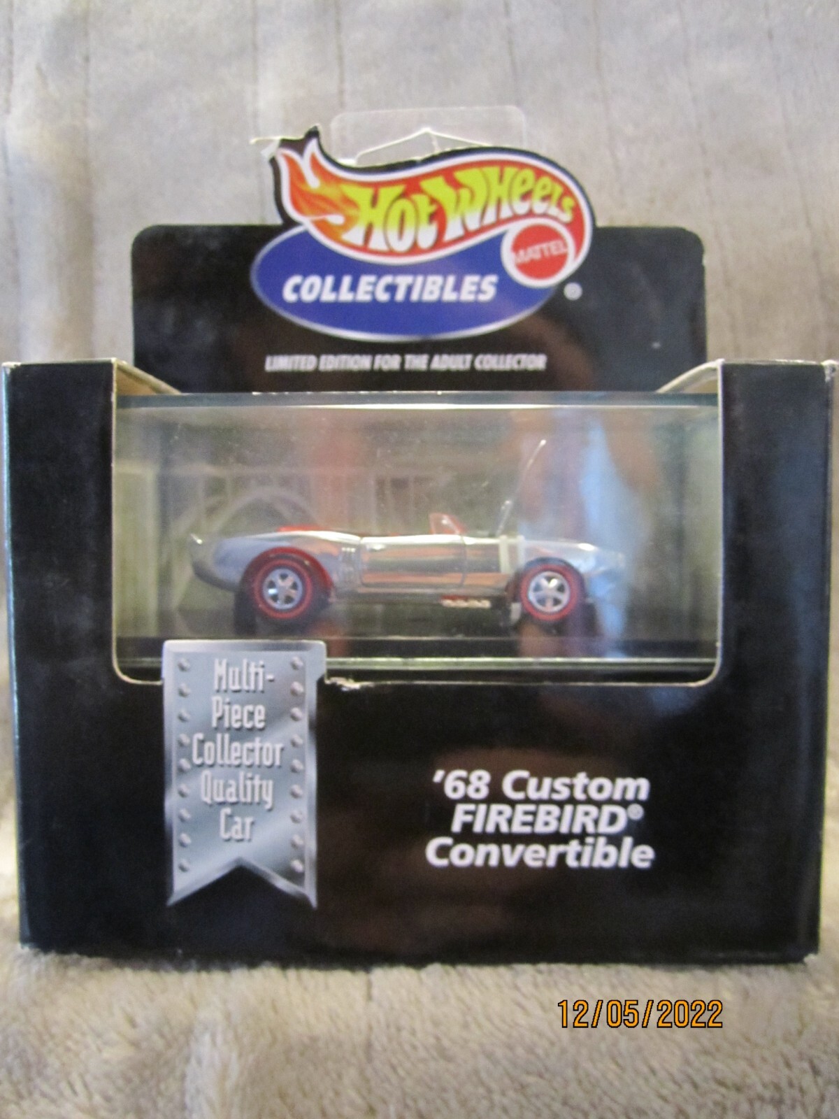 New Hot Wheels '68 Custom Firebird Convertible Black Box w