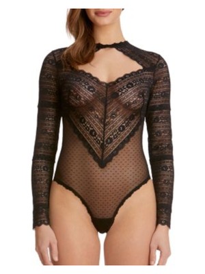 

HANKY PANKY Intimates Черное боди с длинными рукавами, Черный