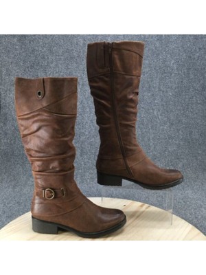 

Женские ботинки для верховой езды BARETRAPS коричневого цвета Onika с круглым носком на блочном каблуке, Коричневый, BT26809