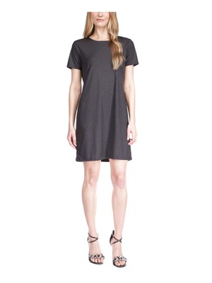 MICHAEL MICHAEL KORS Женское черное платье-футболка без подкладки с коротким рукавом Petites P\S