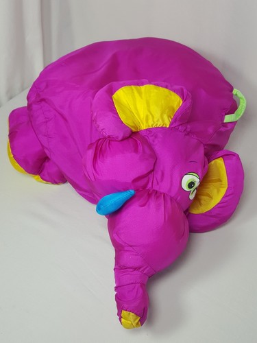 Fisher Price Big Things Pink Purple Baby Elephant Plush Lot Large Ears Feet Vtg