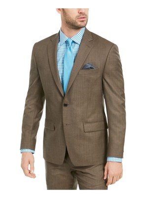 

LAUREN RALPH LAUREN Мужской коричневый эластичный костюм на подкладке Раздельный пиджак 44 КОРОТКИЙ