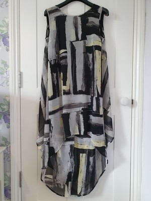 Religion dress size 10 S BNWT We Live In Black Grey Chiffon Layers NEW Dip Hem