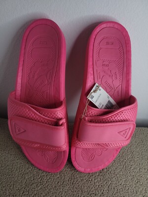 NWT Adidas Pink PHARRELL WILLIAMS Chancletas Hu Size 13 Boost Slides FV7289 S61