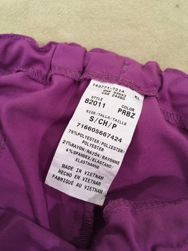 Dickies Scrub Pants Small Womens Purple Cargo Nurse