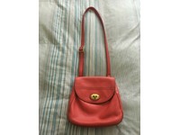 fossil red leather shoulder bag
