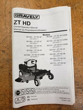 GRAVELY ZT HD OWNERS MANUAL PART#04709100B | eBay