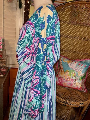 Pre-owned Lilly Pulitzer Alisha Midi Dress Shake Your Palm Palms ? Size S,l In Multicolor