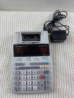 Sharp EL-1750V 12-Digit Desktop Printing Calculator, White