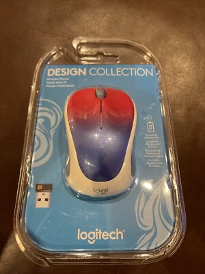 LOGITECH 910-005840 Design Collection Wireless Mouse Blue Blush For A Computer