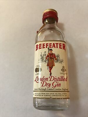 airplane liqour bottle beefeater london distilled dry gin empty