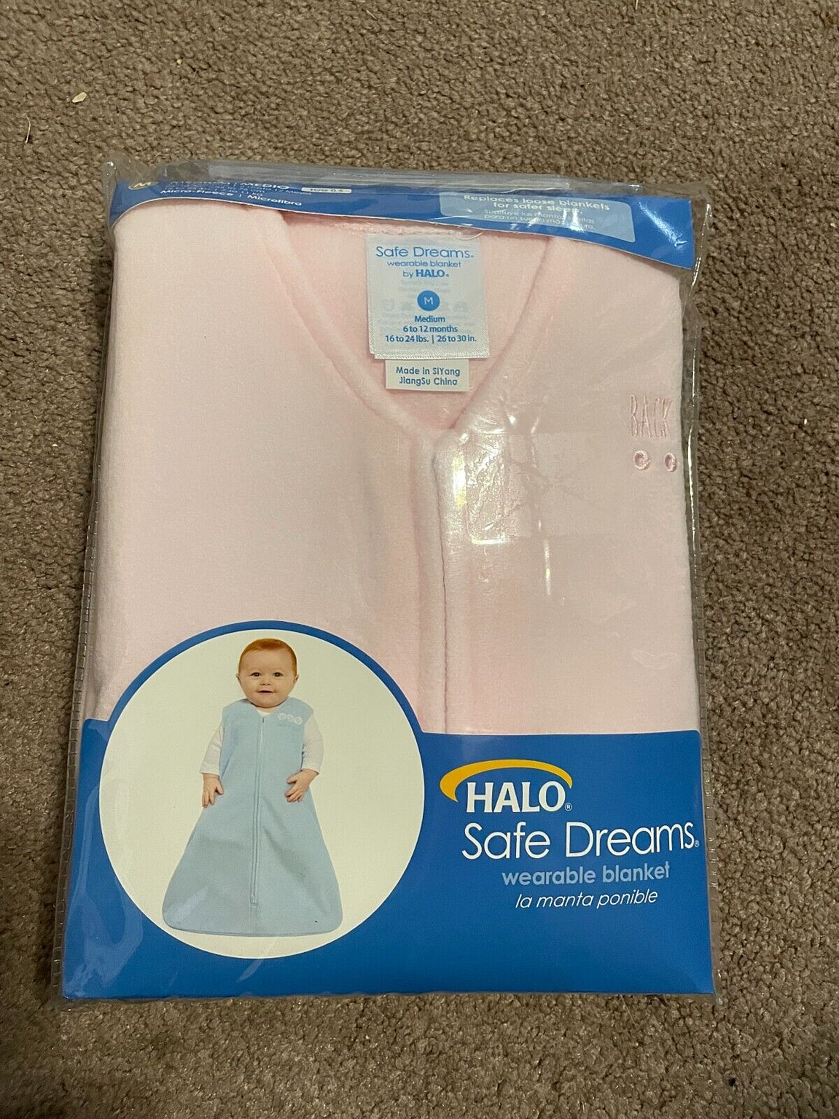 Sleepsack Pink Size M 6-12 Mo.