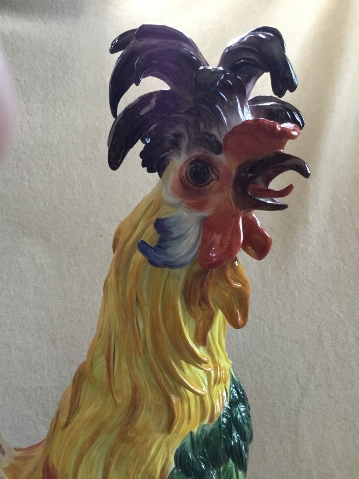 very large 31’ heavy Meissen rooster mint condition