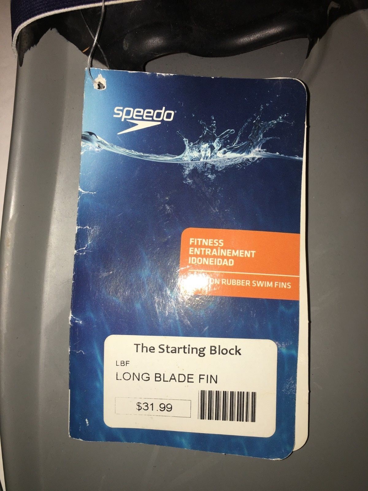 New Speedo Trailon Rubber Swim Fins Extra Large Black and Gray