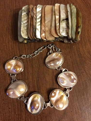 Blister Pearl Shell / Shell Natural  25-20, Oval , 8 “/ 6,5” Bracelet- 2p
