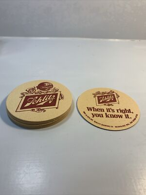NOS Lot of 10  Vintage 1976 Schlitz Beer Coasters When It's Right, You Know It