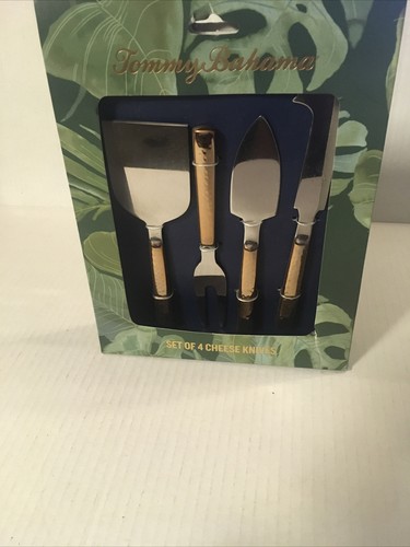 Tommy Bahama 4 Piece Cheese Knife Set  Silver