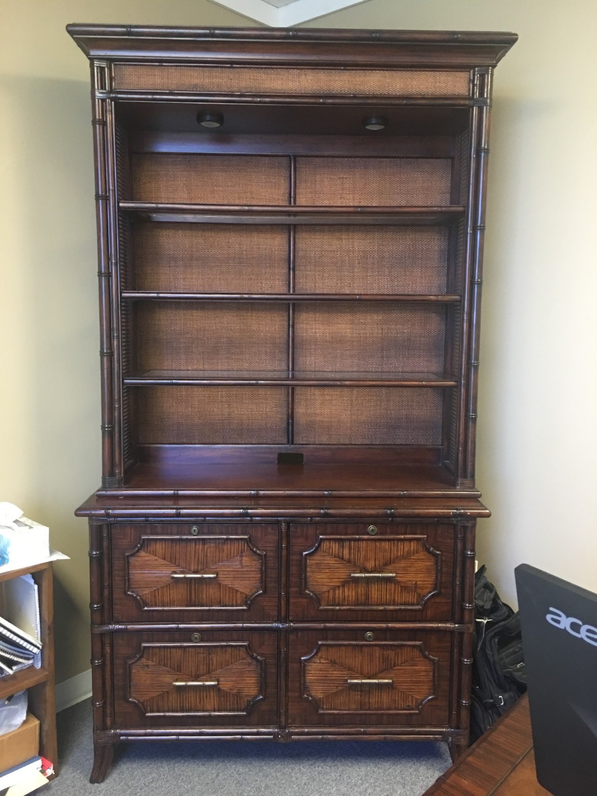 Used Executive Office Furntiure - Sligh Bal Harbor collection bamboo look