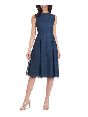 

JS COLLECTION Женская вышитая лодочка без рукавов ниже колена Коктейль