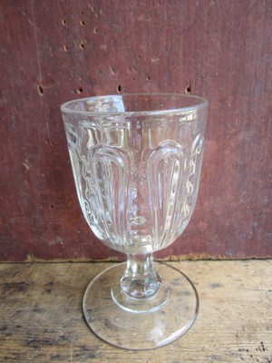 Antique EAPG Civil War Era New England Pillar Pattern Glass Goblet 1850-1870