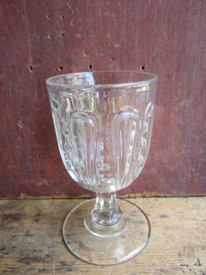 Antique EAPG Civil War Era New England Pillar Pattern Glass Goblet 1850-1870