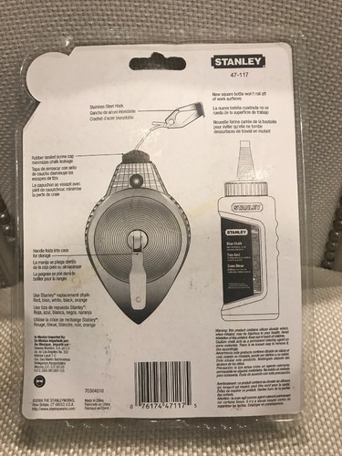 NEW Stanley Die Cast Metal Chalk Line Reel w/ 4oz. Blue Chalk 47-117