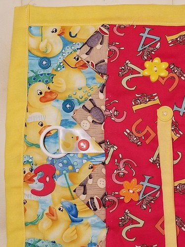 Handmade Fidget Lap Blanket Quilt baby toddler kids autism numbers farm yellow
