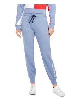 

TOMMY HILFIGER SPORT Женские синие джоггеры в рубчик с завязками и манжетами, Синий, TP97600P