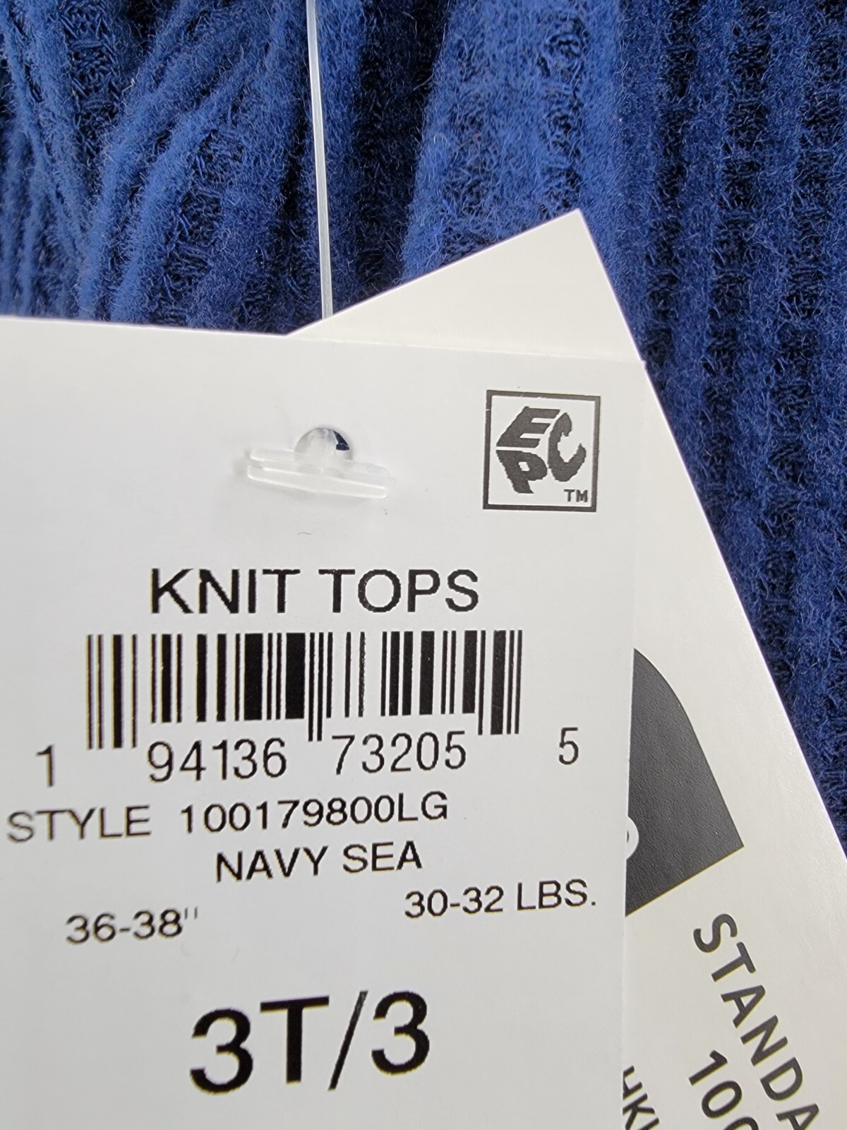 Epic Threads Long-Sleeved Waffled Shirt Toddler Girls 3T Navy Sea Crew Neck - Picture 17 of 17