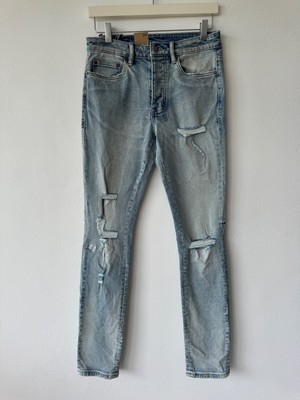 new Ksubi mens denim jean chitch 29 slim punk blue trashed ripped