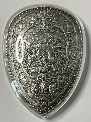 Silver Kilo Shield Of Henry II De France Light Antique Finish #A116/500 .999