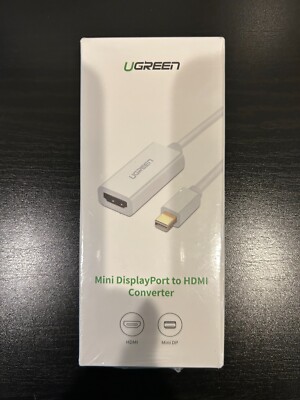 UGREEN Mini Displayport Male to HDMI Female Adapter Cable (White) NEW SEALED