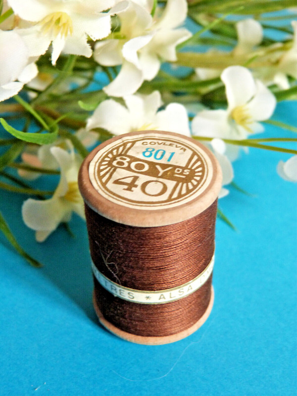 761b/ Splendide Bobine De Fil Alsa Pour Broderie NÂ° 40 Marron NÂ° 801