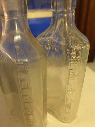 Original Vintage Rare Chemist Apothecary Glass Bottles, Set Of 2- 3 IV or 1 CC
